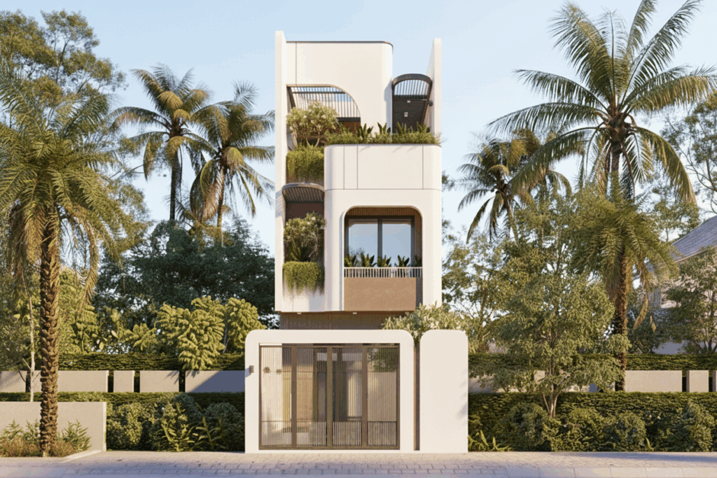 Thiết Kế Nhà Phố 3 Tầng Xanh Mướt Với Mặt Tiền 5m thiết kế nhà 3 tầng T’s House-5